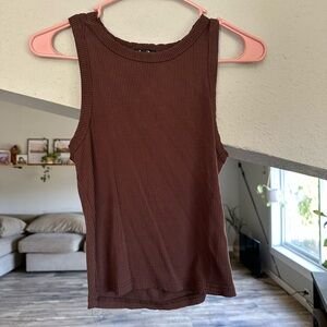 Justify Chocolate Ribbed Tank Top